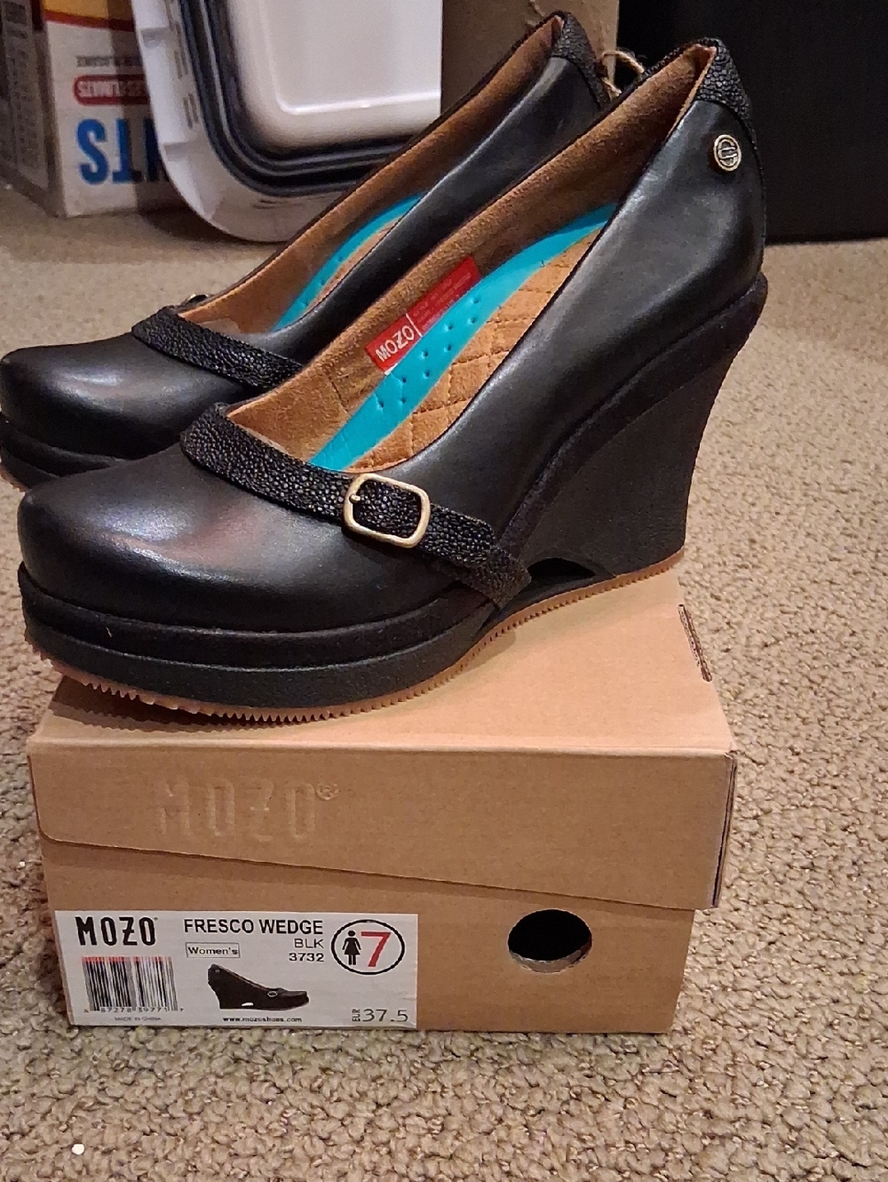 Fresco Wedge Black Mary Jane Pumps CHEF NON SLIP